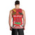 Belarus Red and Yellow National Crest Men Tank Top with Pahonia Knight and Folk Motif Design