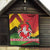 Belarus Red and Yellow National Crest Quilt with Pahonia Knight and Folk Motif Design