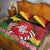 Belarus Red and Yellow National Crest Quilt Bed Set with Pahonia Knight and Folk Motif Design
