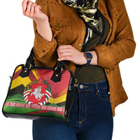 Belarus Red and Yellow National Crest Shoulder Handbag with Pahonia Knight and Folk Motif Design