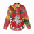 Belarus Red and Yellow National Crest Women Casual Shirt with Pahonia Knight and Folk Motif Design