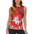 Belarus Red and Yellow National Crest Women Sleeveless Polo Shirt with Pahonia Knight and Folk Motif Design