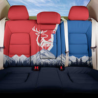 Slovakia – Red Blue Deer and Mountain Design Back Car Seat Cover with National Symbols