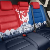 Slovakia – Red Blue Deer and Mountain Design Back Car Seat Cover with National Symbols
