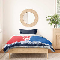 Slovakia – Red Blue Deer and Mountain Design Bedding Set with National Symbols