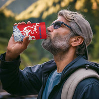 Slovakia – Red Blue Deer and Mountain Design 4 in 1 Can Cooler Tumbler with National Symbols