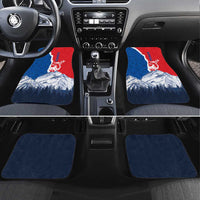 Slovakia – Red Blue Deer and Mountain Design Car Mats with National Symbols