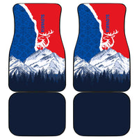 Slovakia – Red Blue Deer and Mountain Design Car Mats with National Symbols