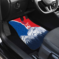 Slovakia – Red Blue Deer and Mountain Design Car Mats with National Symbols