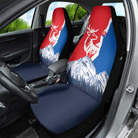 Slovakia – Red Blue Deer and Mountain Design Car Seat Cover with National Symbols