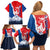 Slovakia – Red Blue Deer and Mountain Design Family Matching Off Shoulder Short Dress and Hawaiian Shirt with National Symbols