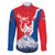 Slovakia – Red Blue Deer and Mountain Design Family Matching Short Sleeve Bodycon Dress and Hawaiian Shirt with National Symbols