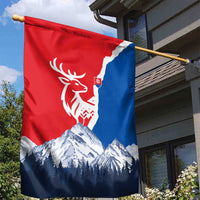 Slovakia – Red Blue Deer and Mountain Design Garden Flag with National Symbols