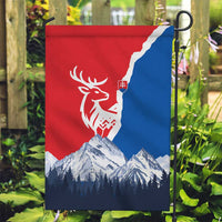 Slovakia – Red Blue Deer and Mountain Design Garden Flag with National Symbols