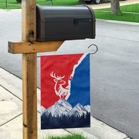 Slovakia – Red Blue Deer and Mountain Design Garden Flag with National Symbols