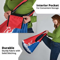 Slovakia – Red Blue Deer and Mountain Design Grocery Bag with National Symbols