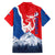 Slovakia – Red Blue Deer and Mountain Design Hawaiian Shirt with National Symbols