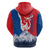 Slovakia – Red Blue Deer and Mountain Design Hoodie with National Symbols