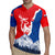 Slovakia – Red Blue Deer and Mountain Design Rugby Jersey with National Symbols