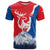 Slovakia – Red Blue Deer and Mountain Design T Shirt with National Symbols