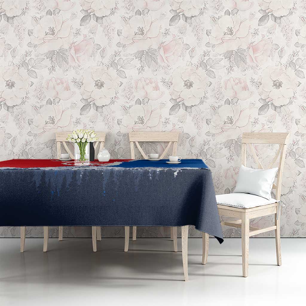 Slovakia – Red Blue Deer and Mountain Design Tablecloth with National Symbols