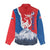 Slovakia – Red Blue Deer and Mountain Design Women Casual Shirt with National Symbols