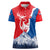 Slovakia – Red Blue Deer and Mountain Design Women Polo Shirt with National Symbols