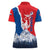 Slovakia – Red Blue Deer and Mountain Design Women Polo Shirt with National Symbols