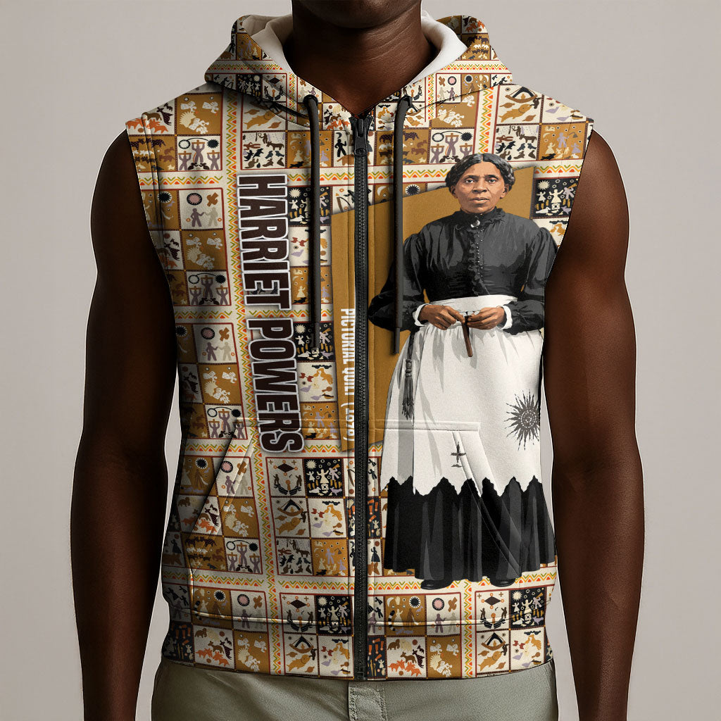 Harriet Powers 1898 Bible Quilt Sleeveless Zip Hoodie African American Folk Art