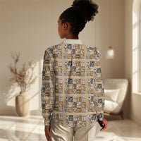 Harriet Powers 1898 Bible Quilt Women Casual Shirt African American Folk Art