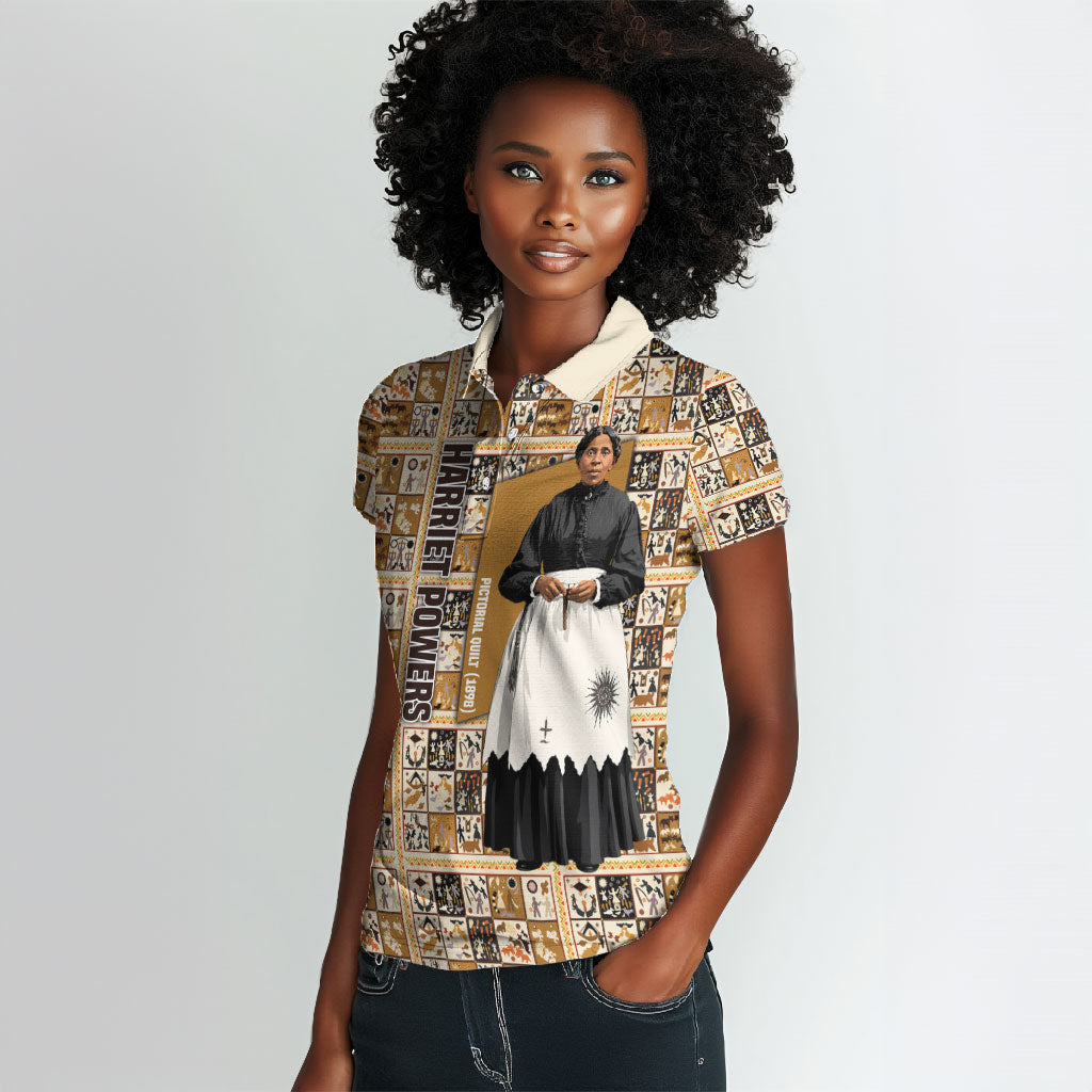 Harriet Powers 1898 Bible Quilt Women Polo Shirt African American Folk Art