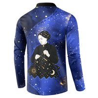 Harriet Powers Button Sweatshirt African American History - Galaxy Celestial Starry Night - Folk Art Quilter
