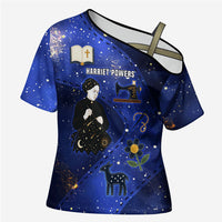 Harriet Powers Cross Shoulder Shirt African American History - Galaxy Celestial Starry Night - Folk Art Quilter