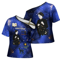 Harriet Powers Cross Shoulder Shirt African American History - Galaxy Celestial Starry Night - Folk Art Quilter