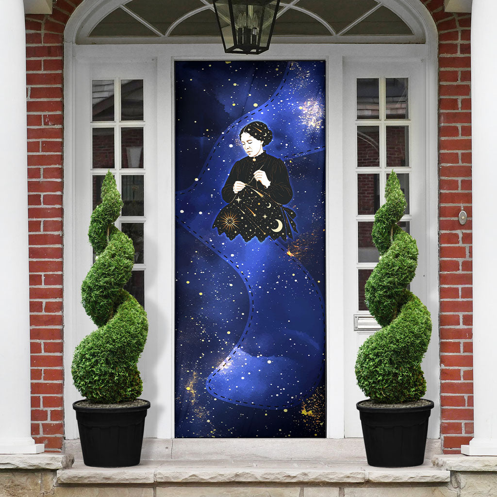 Harriet Powers Door Cover African American History - Galaxy Celestial Starry Night - Folk Art Quilter