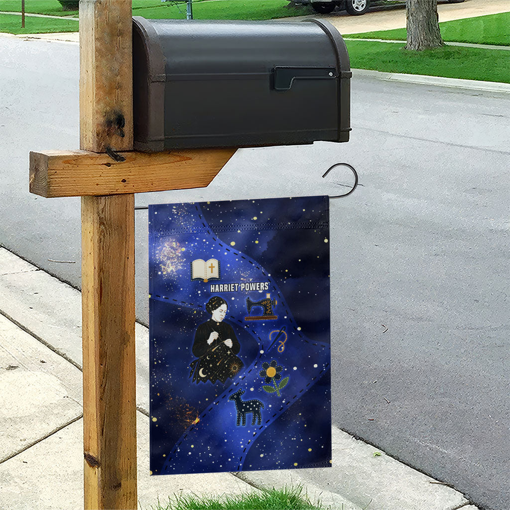 Harriet Powers Garden Flag African American History - Galaxy Celestial Starry Night - Folk Art Quilter