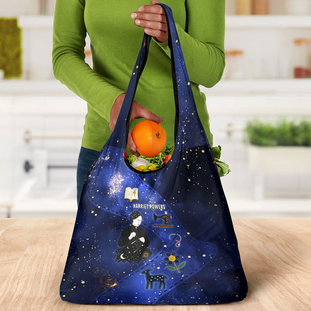 Harriet Powers Grocery Bag African American History - Galaxy Celestial Starry Night - Folk Art Quilter