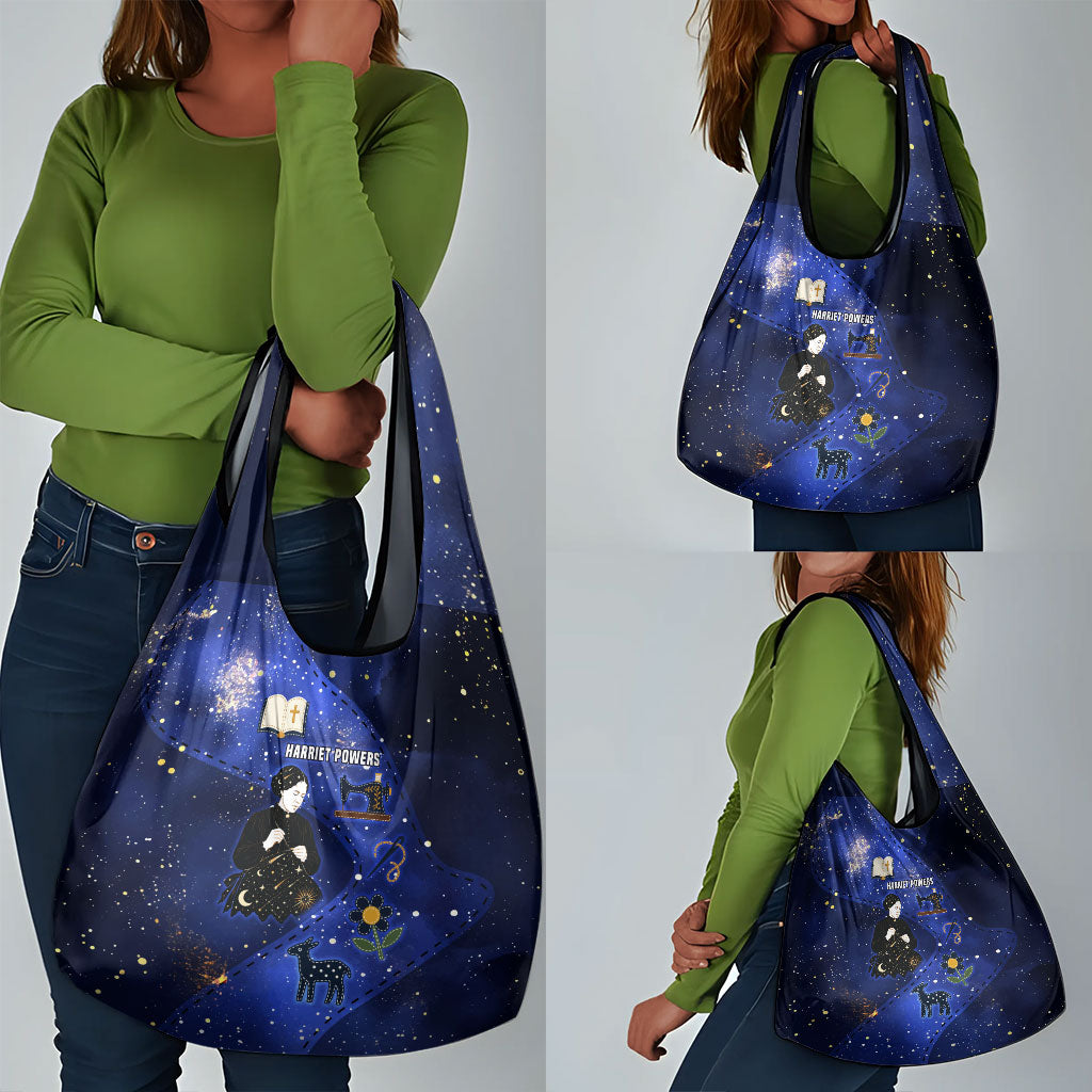 Harriet Powers Grocery Bag African American History - Galaxy Celestial Starry Night - Folk Art Quilter