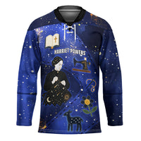 Harriet Powers Hockey Jersey African American History - Galaxy Celestial Starry Night - Folk Art Quilter