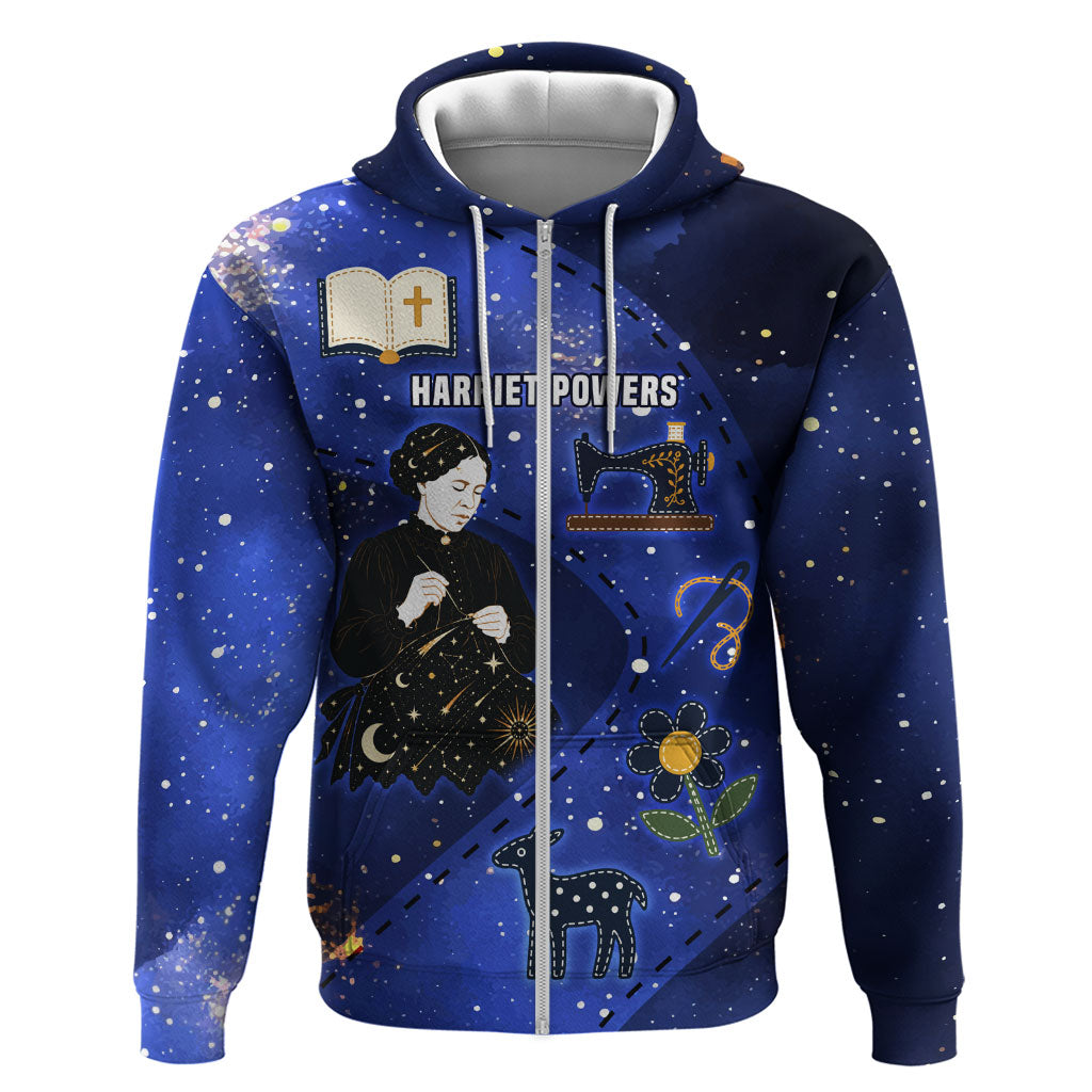 Harriet Powers Hoodie African American History - Galaxy Celestial Starry Night - Folk Art Quilter
