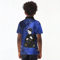 Harriet Powers Kid Polo Shirt African American History - Galaxy Celestial Starry Night - Folk Art Quilter