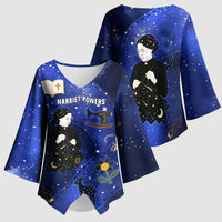 Harriet Powers Kimono Sleeve Blouse African American History - Galaxy Celestial Starry Night - Folk Art Quilter