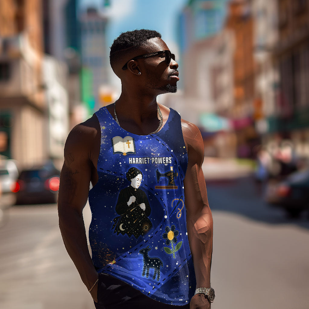 Harriet Powers Men Tank Top African American History - Galaxy Celestial Starry Night - Folk Art Quilter