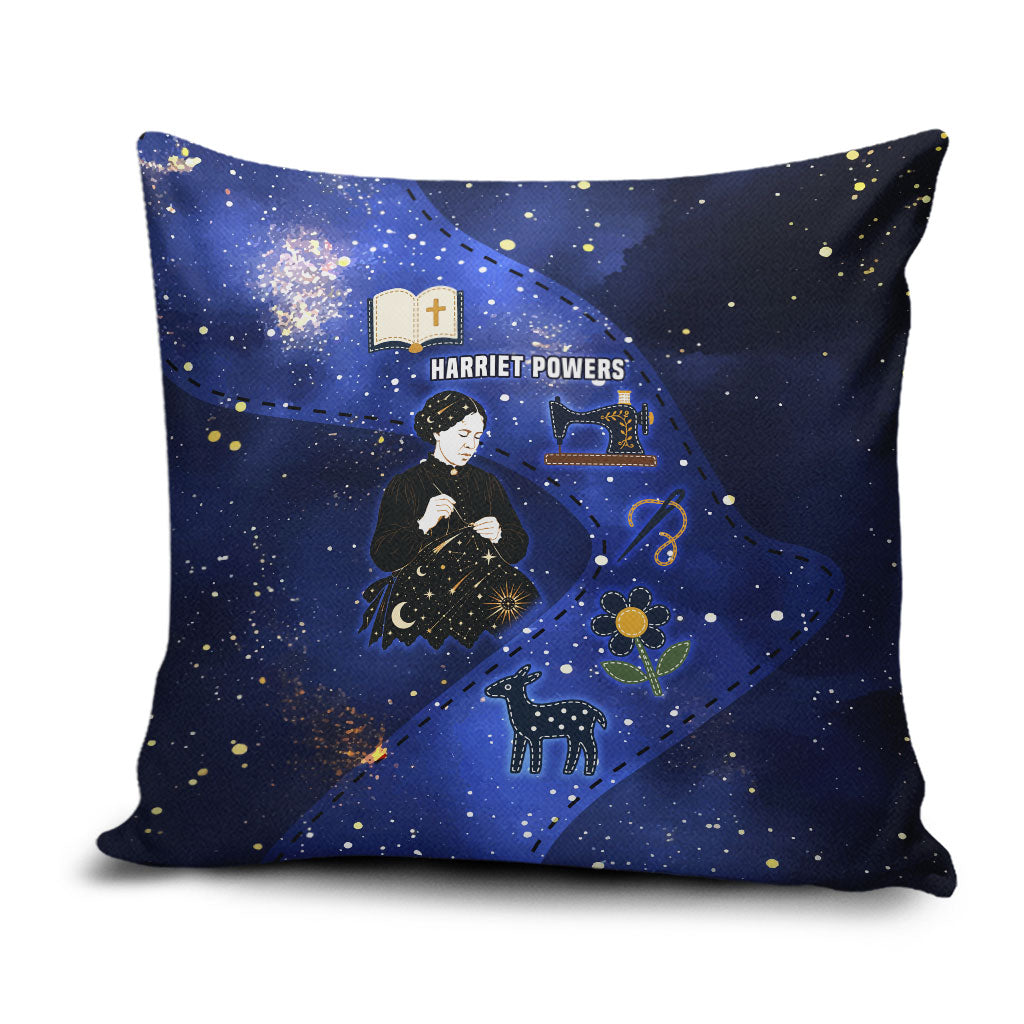 Harriet Powers Pillow Cover African American History - Galaxy Celestial Starry Night - Folk Art Quilter
