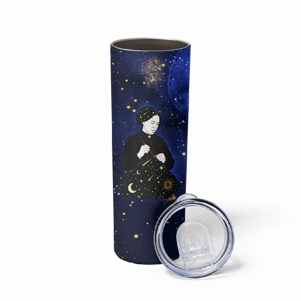 Harriet Powers Skinny Tumbler African American History - Galaxy Celestial Starry Night - Folk Art Quilter