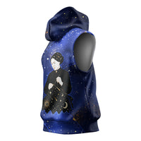 Harriet Powers Sleeveless Hoodie African American History - Galaxy Celestial Starry Night - Folk Art Quilter