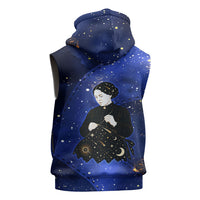 Harriet Powers Sleeveless Zip Hoodie African American History - Galaxy Celestial Starry Night - Folk Art Quilter