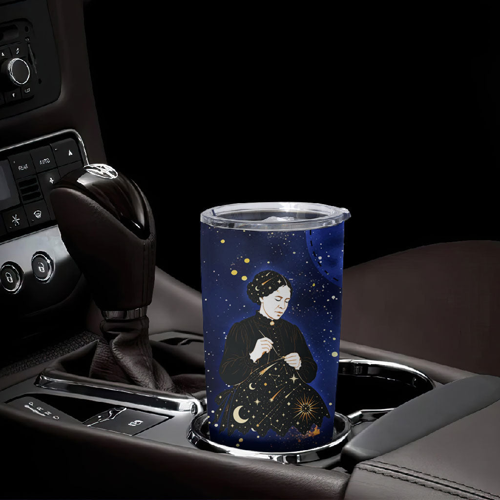 Harriet Powers Tumbler Cup African American History - Galaxy Celestial Starry Night - Folk Art Quilter