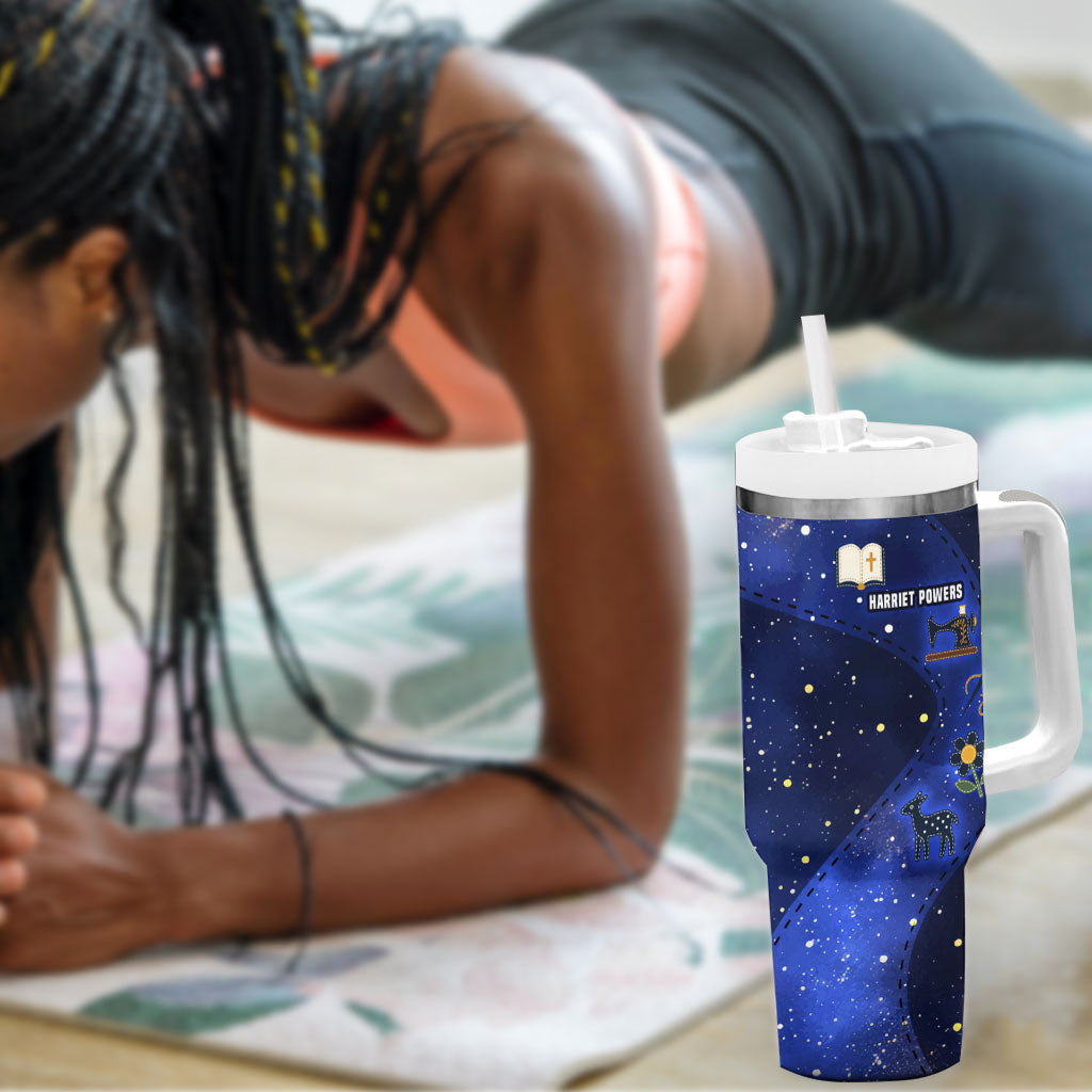 Harriet Powers Tumbler With Handle African American History - Galaxy Celestial Starry Night - Folk Art Quilter