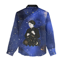 Harriet Powers Women Casual Shirt African American History - Galaxy Celestial Starry Night - Folk Art Quilter